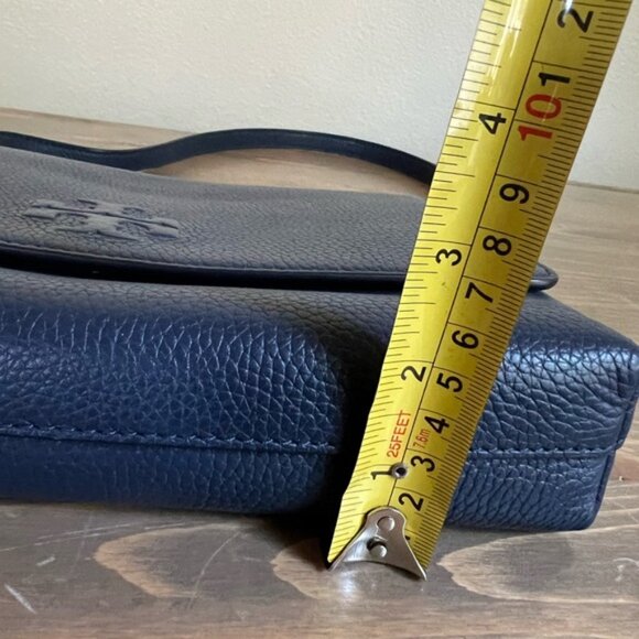 Tory Burch Navy Blue Thea Leather Crossbody Bag Purse - Picture 10 of 10